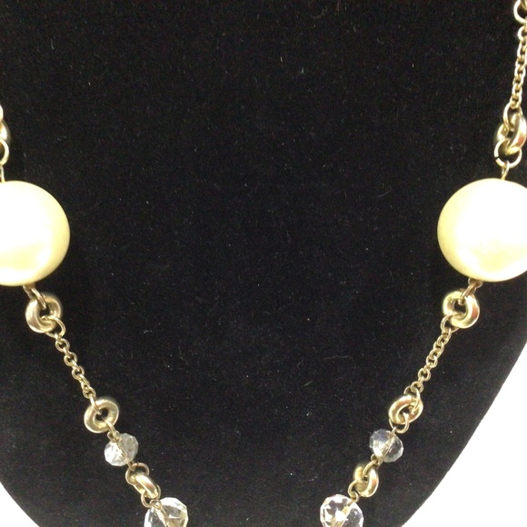 Vintage, big Pearl like beads with  glass crystal beads. Beautifuk shape. - Picture 2 of 6